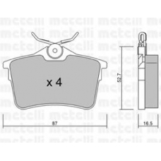 22-0816-0 METELLI Комплект тормозных колодок, дисковый тормоз