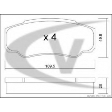 V42-4117 VEMO/VAICO Комплект тормозных колодок, дисковый тормоз