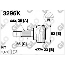 3296K GLO Шарнирный комплект, приводной вал