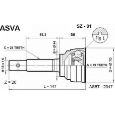 SZ-01 ASVA Шарнирный комплект, приводной вал