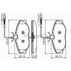 0 986 495 001 BOSCH Комплект тормозных колодок, дисковый тормоз