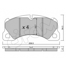 822-957-3 CIFAM Комплект тормозных колодок, дисковый тормоз