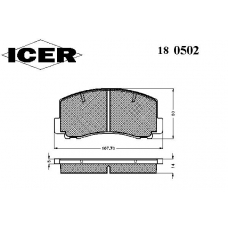 180502 ICER Комплект тормозных колодок, дисковый тормоз