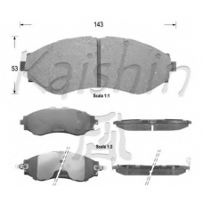 D11124 KAISHIN Комплект тормозных колодок, дисковый тормоз