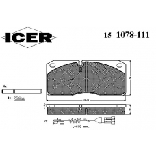 151078-111 ICER Комплект тормозных колодок, дисковый тормоз