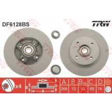 DF6128BS TRW Тормозной диск