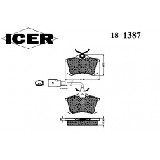 181387 ICER Комплект тормозных колодок, дисковый тормоз