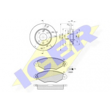 31204-4298 ICER Комплект тормозов, дисковый тормозной механизм