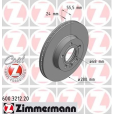 600.3212.20 ZIMMERMANN Тормозной диск