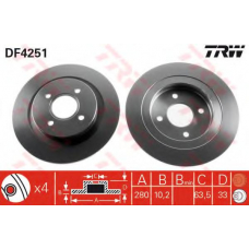 DF4251 TRW Тормозной диск