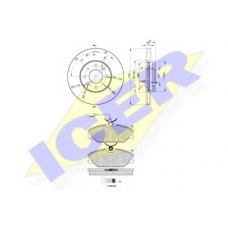 30930-2232 ICER Комплект тормозов, дисковый тормозной механизм