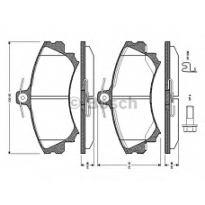 0 986 TB2 288 BOSCH Комплект тормозных колодок, дисковый тормоз