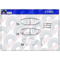 21481 GALFER Комплект тормозных колодок, дисковый тормоз
