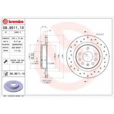 08.9511.1X BREMBO Тормозной диск