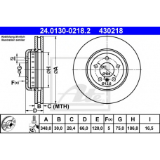 24.0130-0218.2 ATE Тормозной диск