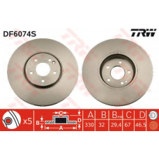 DF6074S TRW Тормозной диск