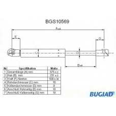 BGS10569 BUGIAD Газовая пружина, крышка багажник