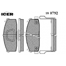 180792 ICER Комплект тормозных колодок, дисковый тормоз