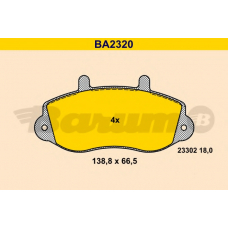 BA2320 BARUM Комплект тормозных колодок, дисковый тормоз