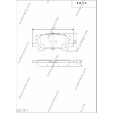 T361A31 NPS Комплект тормозных колодок, дисковый тормоз