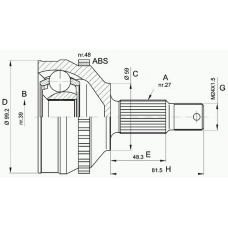 CVJ5222.10 OPEN PARTS Шарнирный комплект, приводной вал