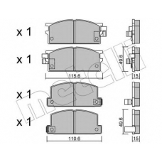 22-0466-0 METELLI Комплект тормозных колодок, дисковый тормоз