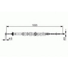 1 987 482 205 BOSCH Трос, стояночная тормозная система