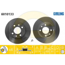 6410521 GIRLING Комплект тормозов, дисковый тормозной механизм