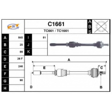 C1661 SNRA Приводной вал