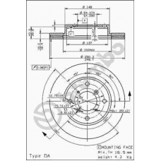 09.6905.10 BREMBO Тормозной диск