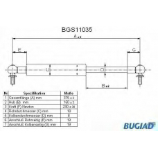 BGS11035 BUGIAD Газовая пружина, крышка багажник