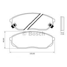 0 986 BB0 593 BOSCH Комплект тормозных колодок, дисковый тормоз