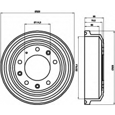 8DT 355 302-371 HELLA Тормозной барабан