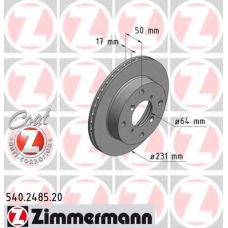 540.2485.20 ZIMMERMANN Тормозной диск