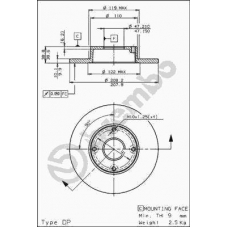 08.5876.10 BREMBO Тормозной диск