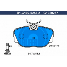 B1.G102-0257.2 GALFER Комплект тормозных колодок, дисковый тормоз