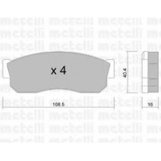 22-0202-1 METELLI Комплект тормозных колодок, дисковый тормоз