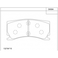 KD6584 ASIMCO Комплект тормозных колодок, дисковый тормоз