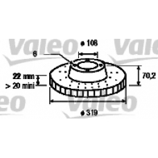 186704 VALEO Тормозной диск