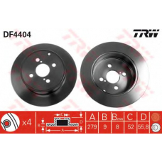 DF4404 TRW Тормозной диск