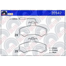 20147 GALFER Комплект тормозных колодок, дисковый тормоз