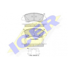 182178 ICER Комплект тормозных колодок, дисковый тормоз