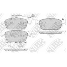 PN33001W NiBK Комплект тормозных колодок, дисковый тормоз