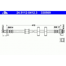 24.5112-0412.3 ATE Тормозной шланг