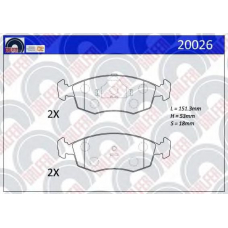 20026 GALFER Комплект тормозных колодок, дисковый тормоз