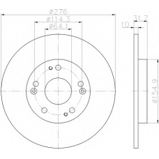 8DD 355 118-351 HELLA Тормозной диск