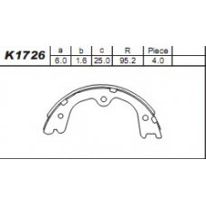 K1726 ASIMCO Комплект тормозных колодок