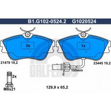 B1.G102-0524.2 GALFER Комплект тормозных колодок, дисковый тормоз