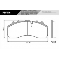PD/116-K20_HD PRO FRAS-LE Комплект тормозных колодок, дисковый тормоз