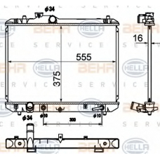 8MK 376 790-231 HELLA Радиатор, охлаждение двигателя